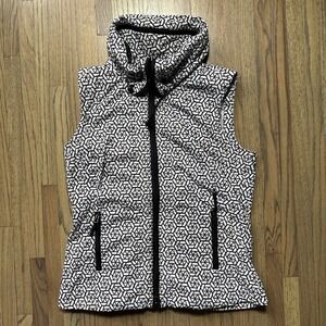 N'VO Women's Sz Small Black White Snake Print Windbreaker Vest Bike Golf
